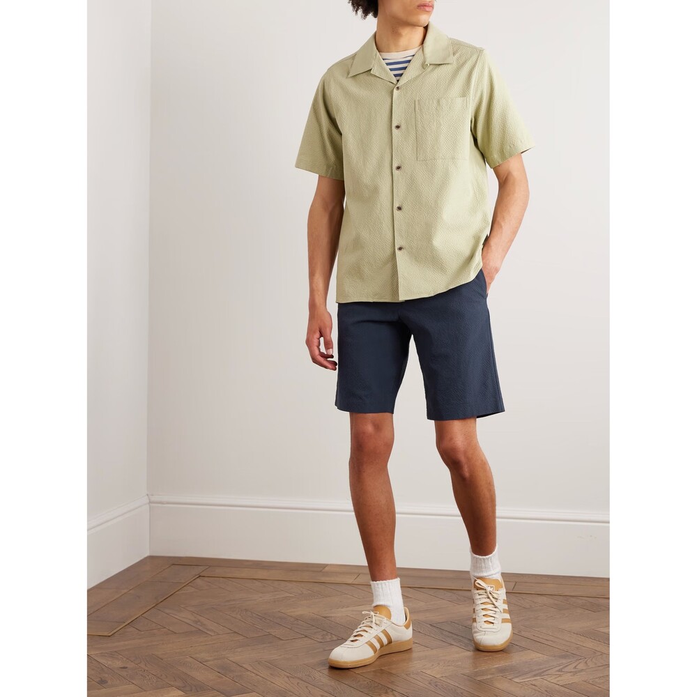 NN07 Mens Shorts Size 30 Navy Seersucker Stretch Waist 10" THEODORE $190